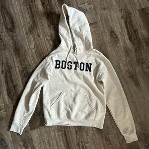 JERZEES white/gray cozy boston hoodie